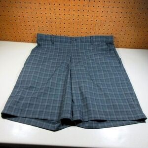 Slazenger mens gray an black plaid golf shorts 36 EUC